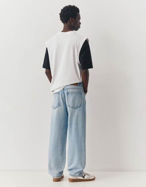Pull&Bear - Jean baggy - Indigo pâle, 4 de 4
