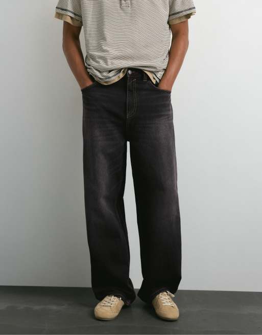 Pull&Bear jean baggy relaxed noir délavé, 4 de 7