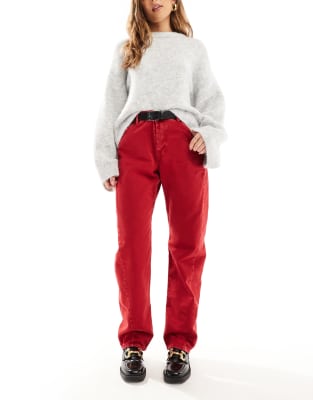 Pull & Bear - Jean baggy - Rouge