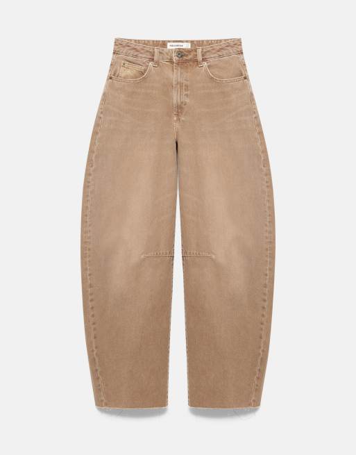 Pull&Bear jean ballon taille mi-haute couleur sable, 6 de 7