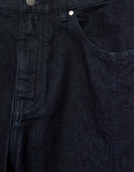 Pull&Bear jean barrel à couture frontale bleu marine, 4 de 5