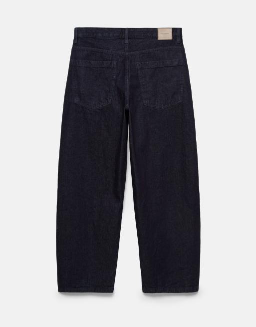 Pull&Bear jean barrel à couture frontale bleu marine, 5 de 5