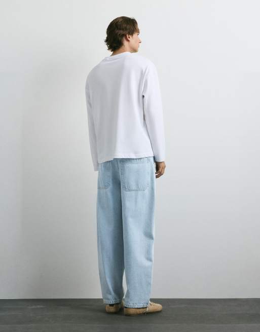 Pull&Bear jean barrel bleu pâle, 2 de 7