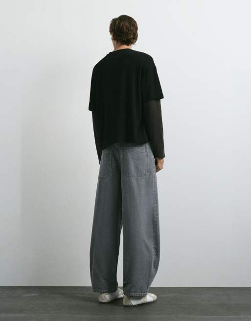 Pull&Bear jean barrel gris foncé, 2 de 7