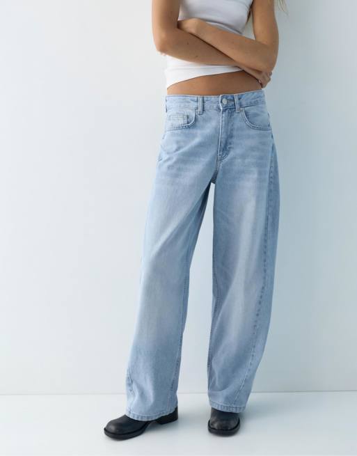 Pull&Bear - Jean bouffant à taille basse - Bleu pâle, 2 de 4