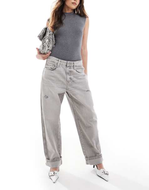 Pull&Bear - Jean bouffant - Gris délavé - view 1