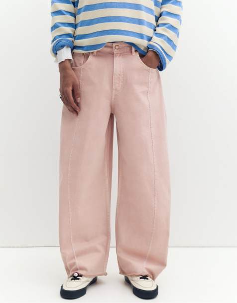 Pull&Bear - Jean bouffant - Rose - view 1