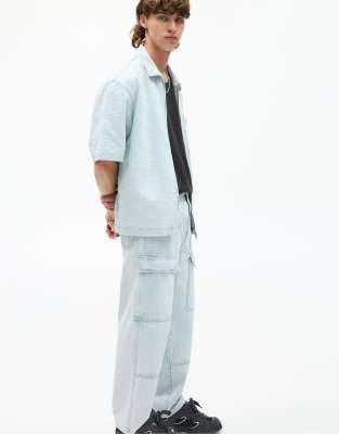 Jean cargo coupe baggy - ple - Pull & bear - Modalova