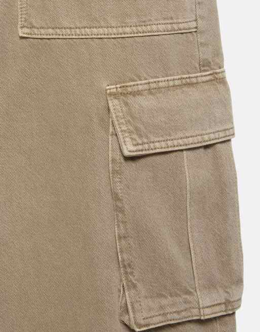 Pull&Bear jean cargo relaxed beige, 7 de 7