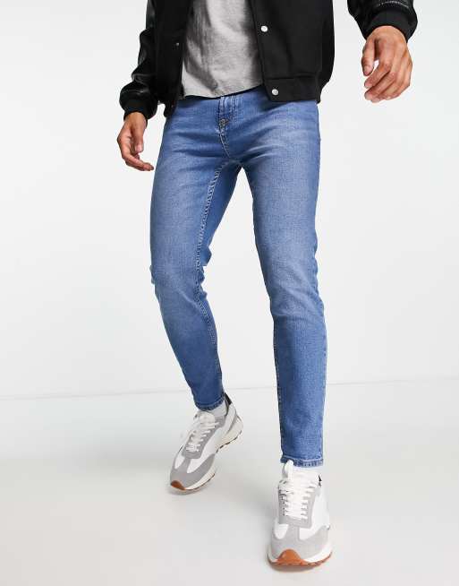 Pull&Bear - Jean coupe carotte - Bleu délavé moyen