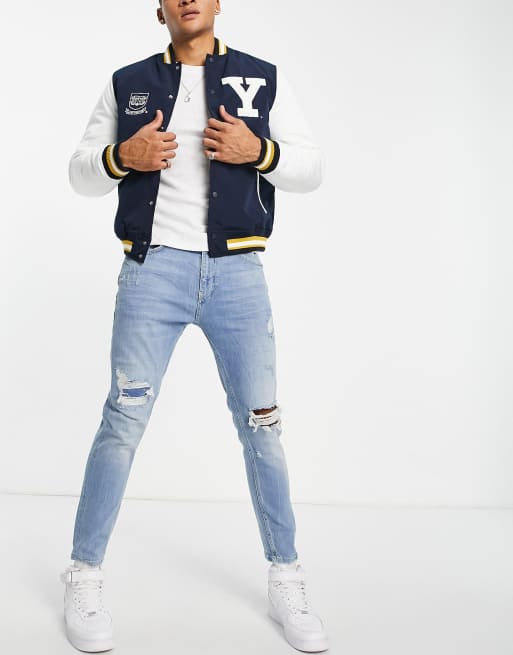 Pull&Bear - Jean coupe carotte de qualité supérieure - Bleu moyen