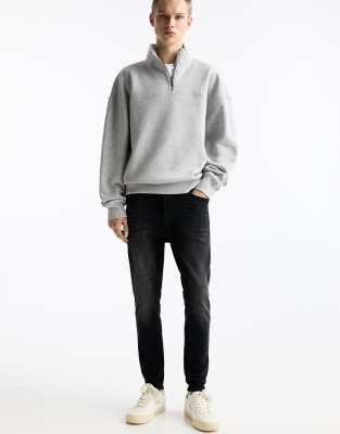 Pull&Bear - Jean coupe carotte - Noir délavé - view 1