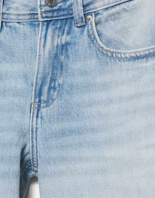 Pull&Bear - Jean droit à taille basse - Bleu ciel, 5 de 5