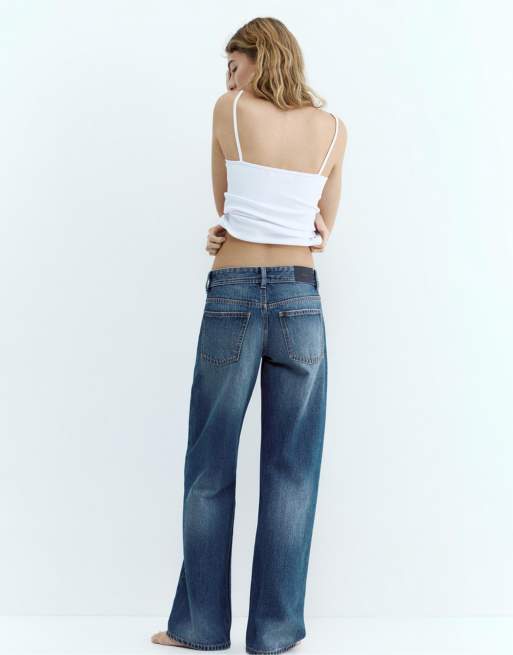 Pull&Bear - Jean droit à taille basse - Bleu foncé, 4 de 7