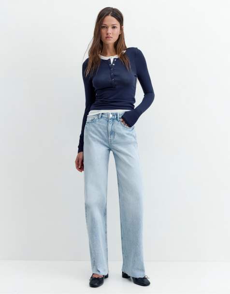 Pull&Bear - Jean droit ample - Bleu ciel - view 1