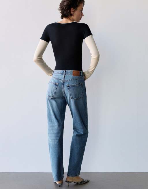 Pull&Bear - Jean droit - Bleu foncé, 2 de 7