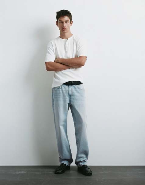 Pull&Bear - Jean droit - Bleu indigo - view 1
