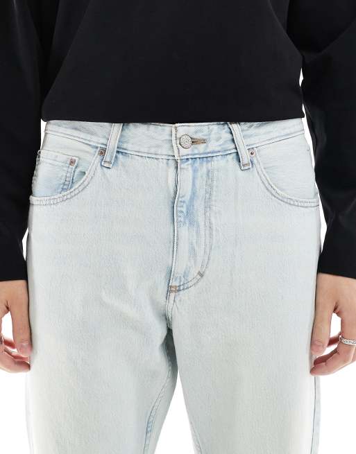 Pull&Bear - Jean droit coupe vintage - Bleu clair, 4 de 5