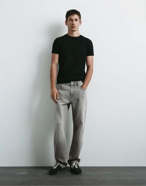 Pull&Bear - Jean droit - Gris foncé - view 1