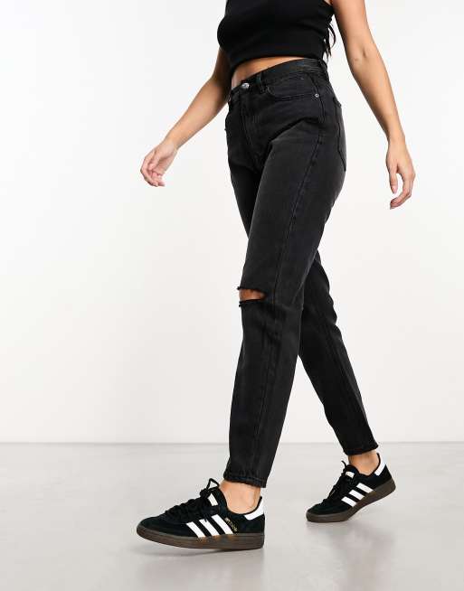 Pull&Bear - Jean mom à déchirures - Noir, 3 de 5
