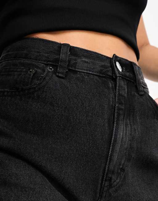 Pull&Bear - Jean mom à déchirures - Noir, 4 de 5