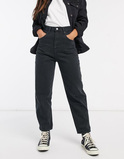 Pull Bear Jean mom taille lastique Noir ASOS Pull Bear Jean mom taille lastique Noir ASOS