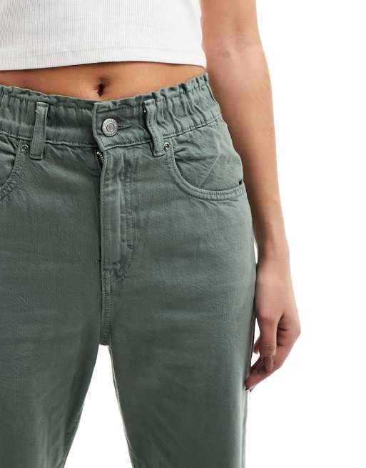 Jean taille best sale haute froncée
