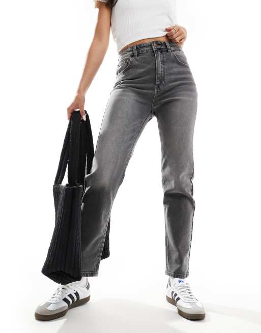 Pull&Bear - Jean mom confort - Gris délavé