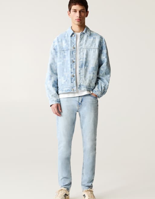 Pull&Bear - Jean slim - Bleu pâle