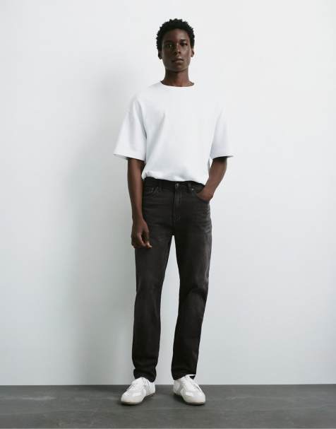 Pull&Bear - Jean slim - Noir délavé - view 1