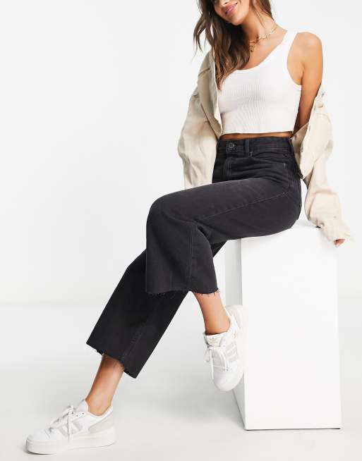 Jean culotte noir hot sale