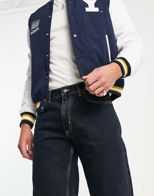 Pull&Bear - Jeans a fondo ampio blu scuro, 4 di 4