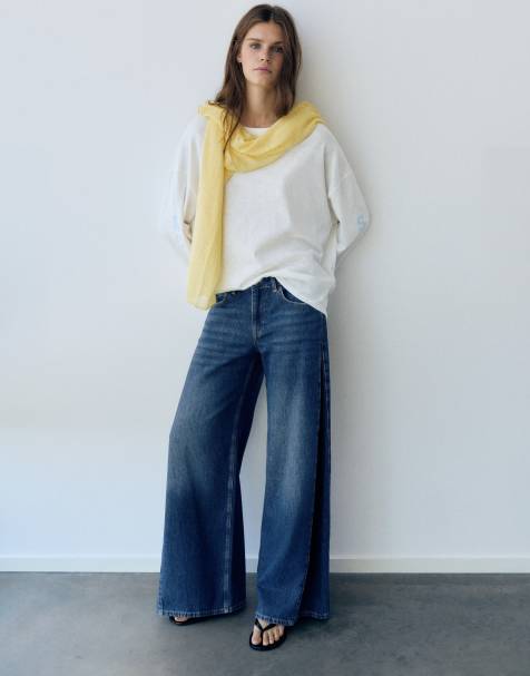 Pull&Bear jeans a gamba larga navy - view 1