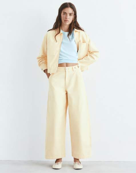 Pull&Bear - Jeans a palloncino regolabili gialli - view 1