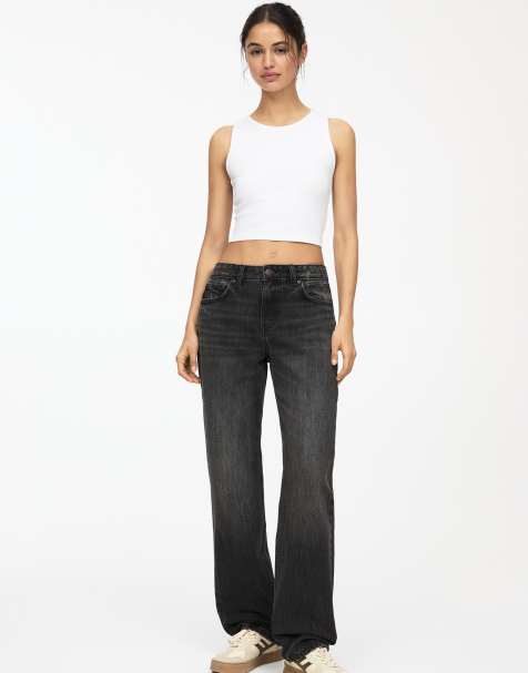 Pull&Bear - Jeans a vita media e gamba dritta neri - view 1