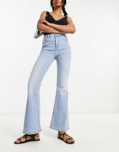 Lee Jeans - Stella - Jeans svasati a zampa a vita alta lavaggio medio