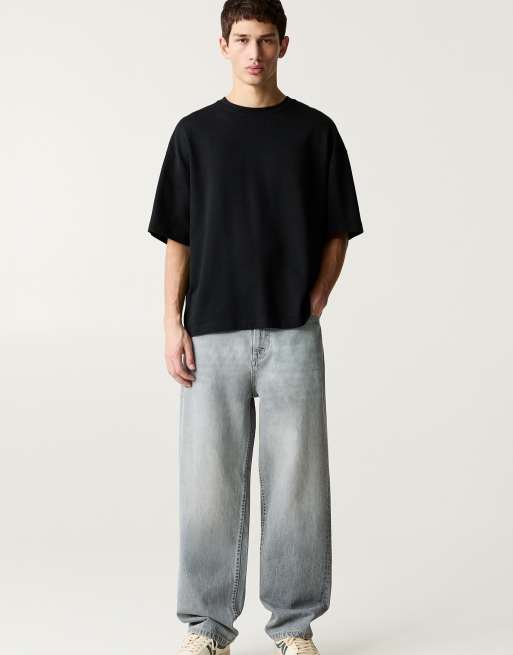 Pull&Bear - Jeans ampi grigi