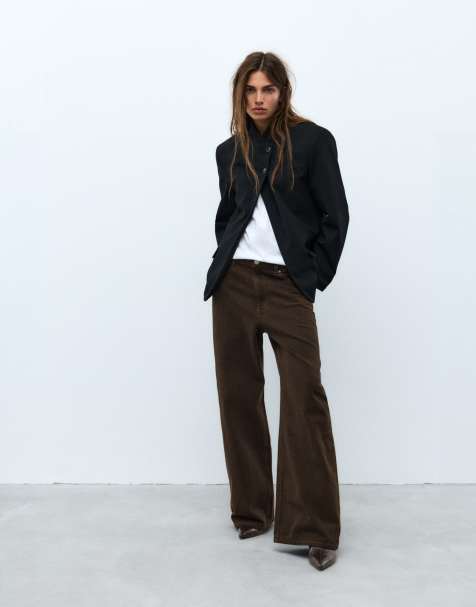 Pull&Bear - Jeans ampi marroni - view 1