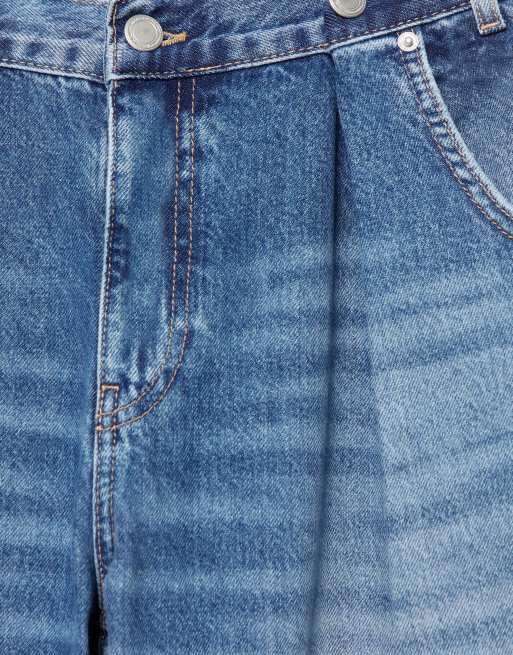 Pull&Bear jeans baggy a palloncino plissettati blu scuro, 6 di 7