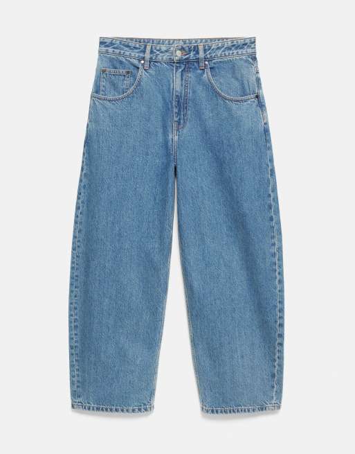 Pull&Bear jeans barrel blu scuro, 6 di 7