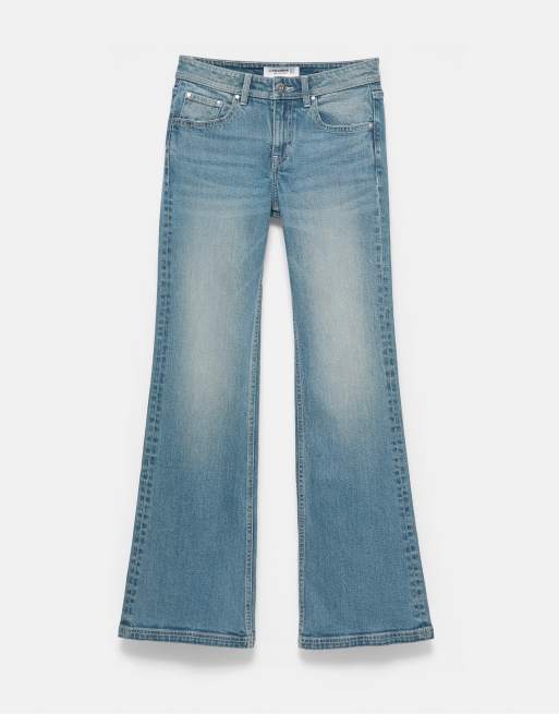 Pull&Bear - Jeans bootcut a vita bassa blu verdastro, 6 di 7