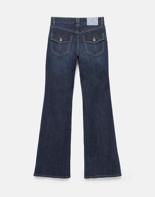 Pull&Bear - Jeans bootcut blu navy, 3 di 3