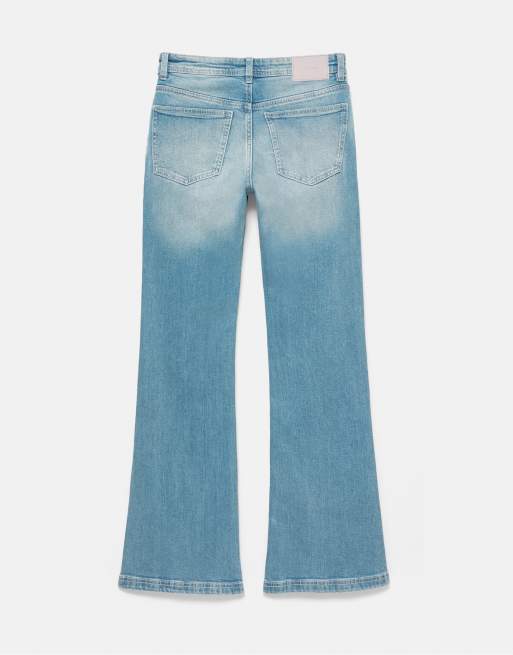 Pull&Bear jeans bootcut con strass verde bluastro, 7 di 7