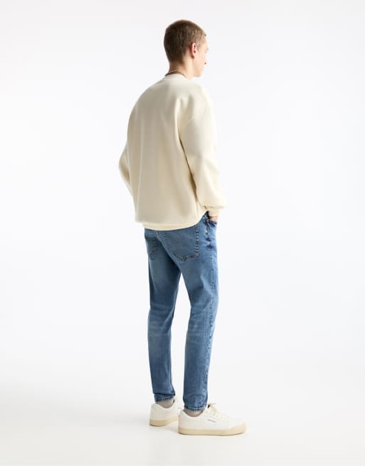 Pull&Bear Jeans carrot color blu medio slavato ASOS