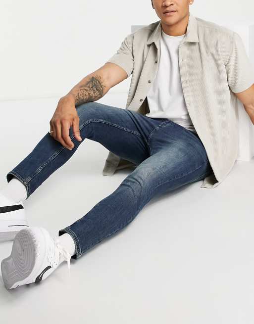 Pull&Bear - Jeans carrot lavaggio blu medio