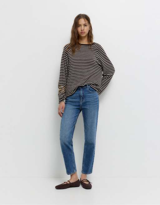 Pull&Bear - Jeans comfort slim fit color blu medio