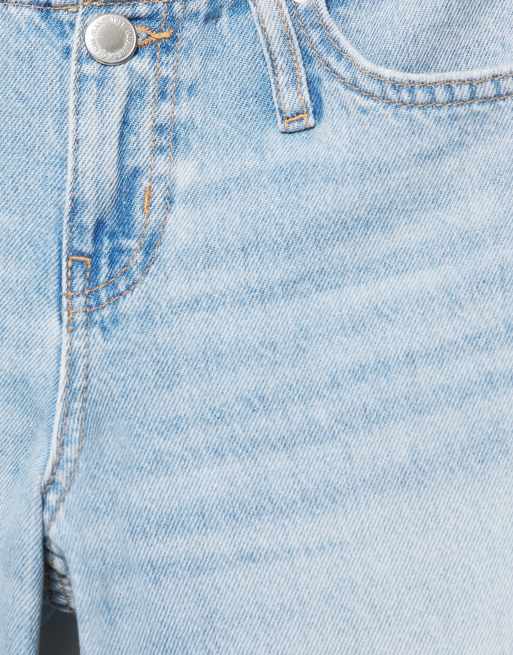 Pull&Bear jeans dritti a vita bassa azzurri, 7 di 7