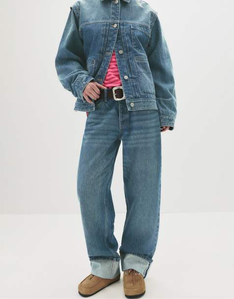 Pull&Bear - Jeans dritti blu medio con vita medio alta - view 1