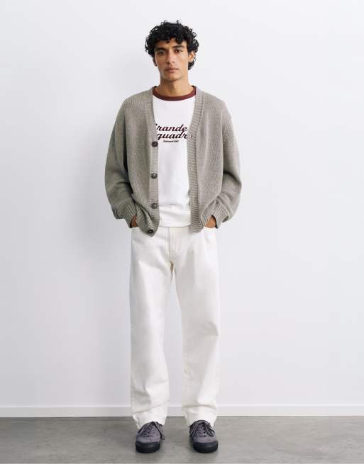 Pull&Bear jeans dritti color bianco sporco