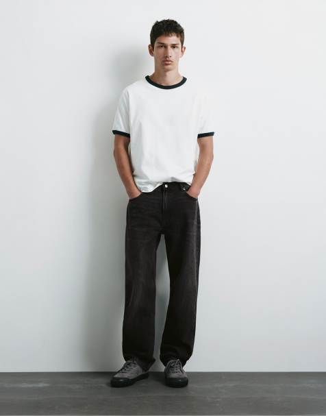 Pull&Bear - Jeans dritti nero sbiadito - view 1